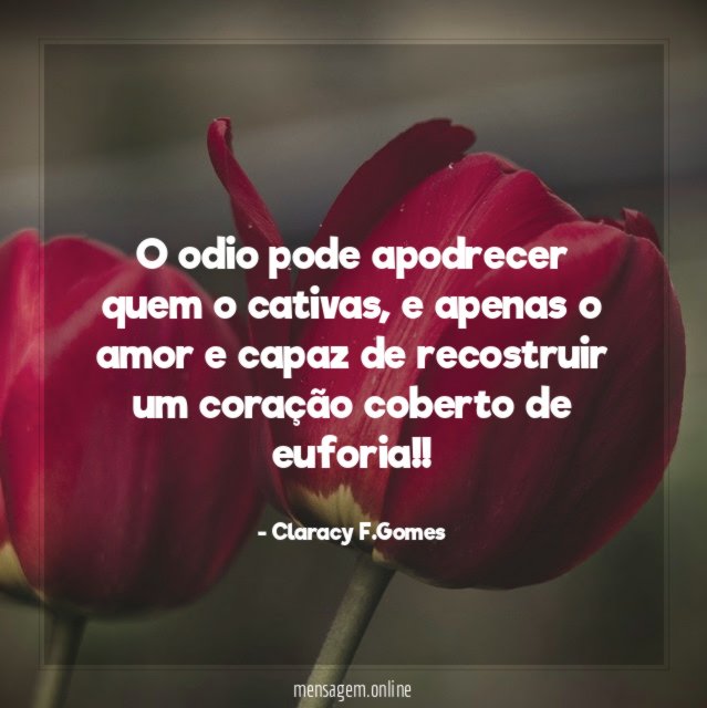 O odio pode apodrecer quem o cativas