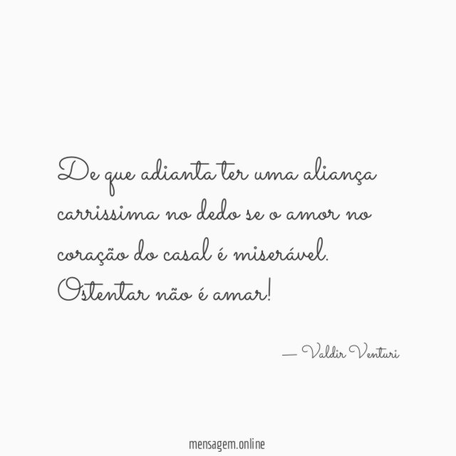 De que adianta ter uma aliança carrissima no
