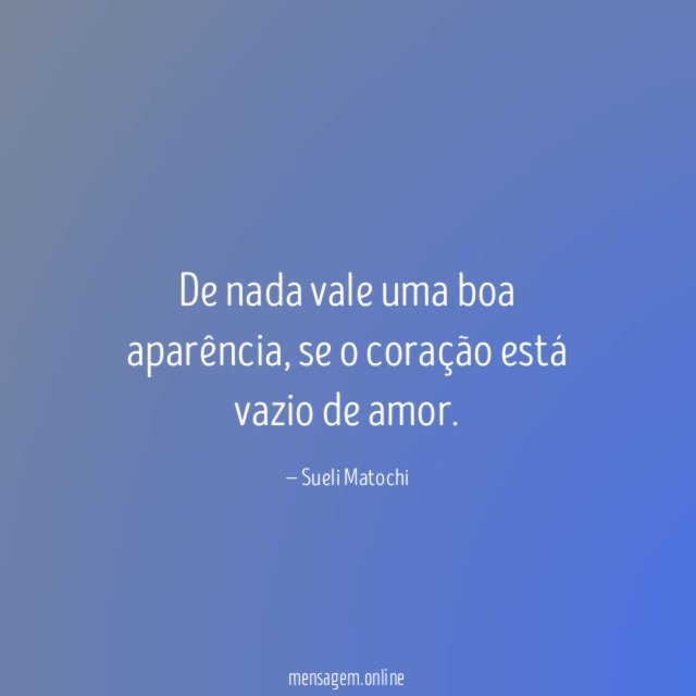 De nada vale uma boa aparência