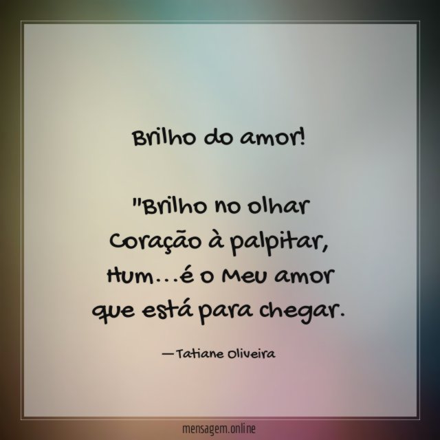 Brilho do amor!