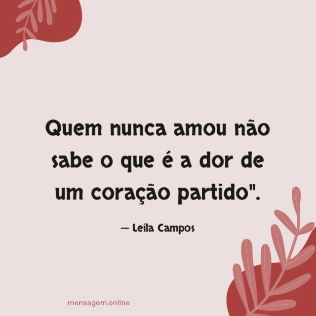 Quem nunca amou não sabe o que é