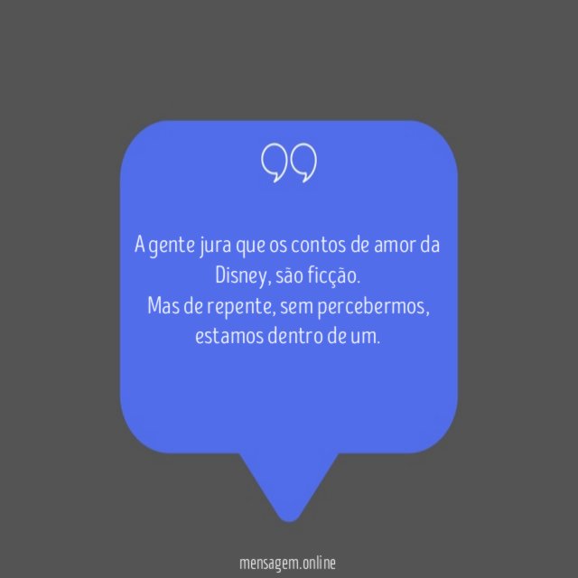 A gente jura que os contos de amor da Disney