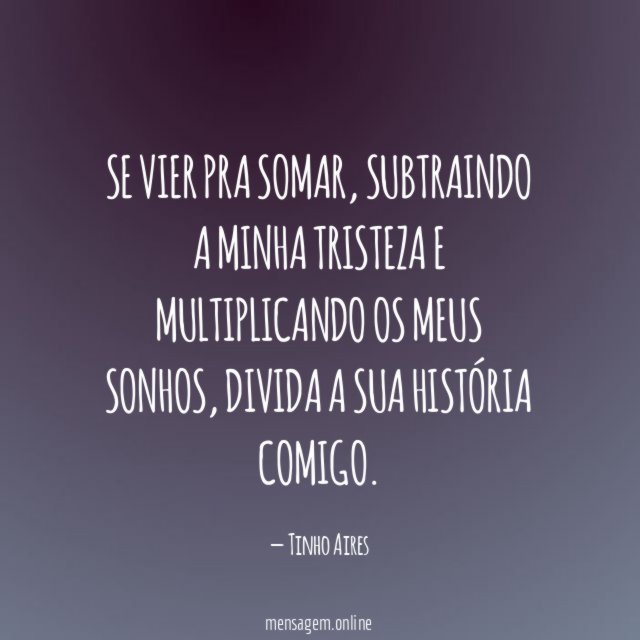 Se vier pra somar