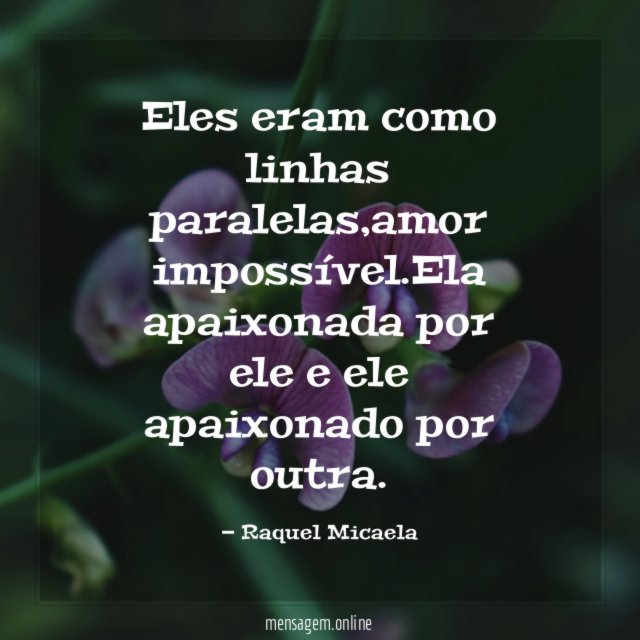 Eles eram como linhas paralelas