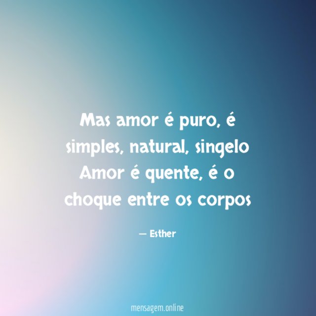 Mas amor é puro