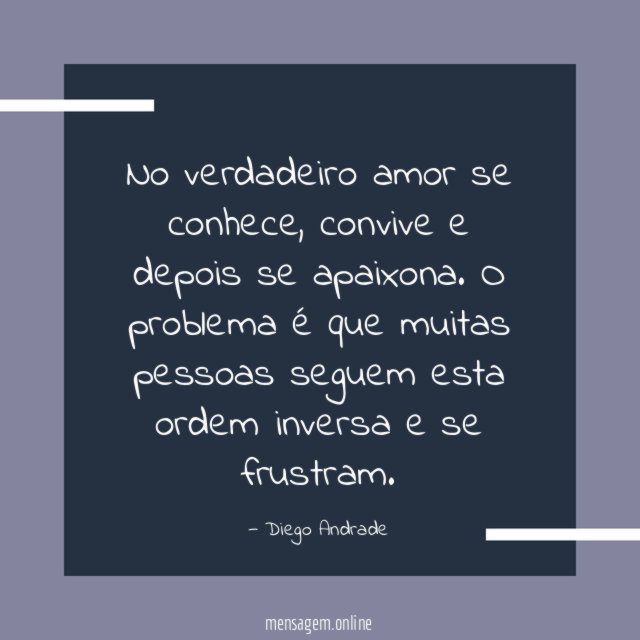 No verdadeiro amor se conhece