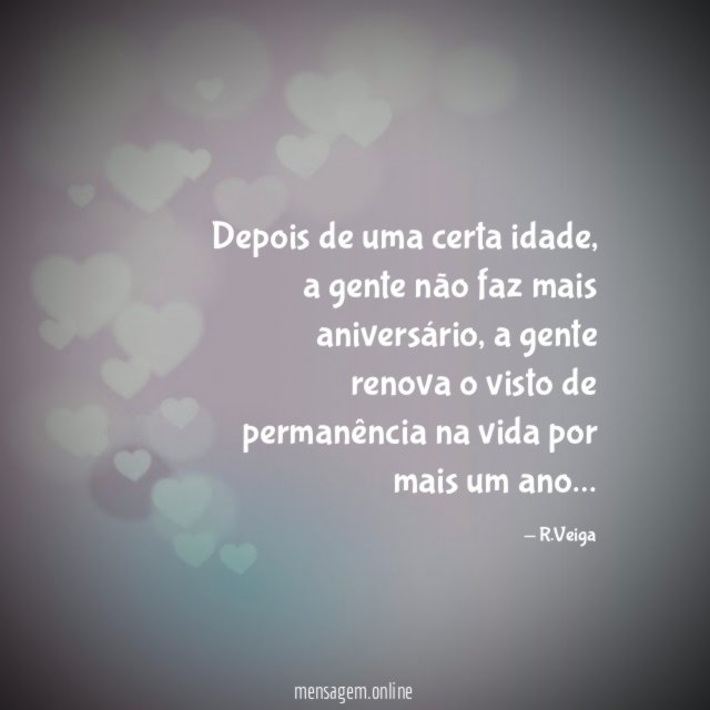 Depois de uma certa idade