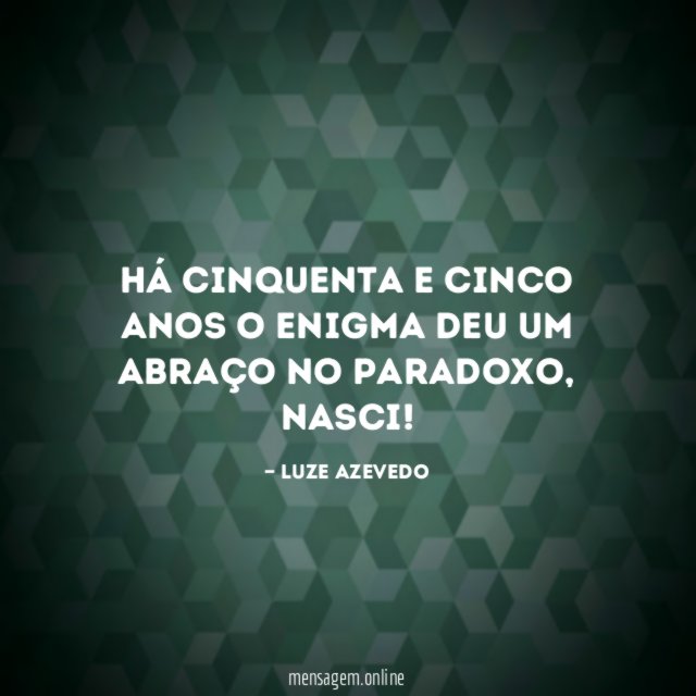 há cinquenta e cinco anos o enigma deu