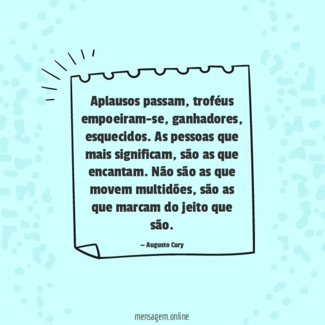 Aplausos passam