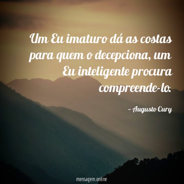 Um Eu imaturo dá as costas para quem o decepciona