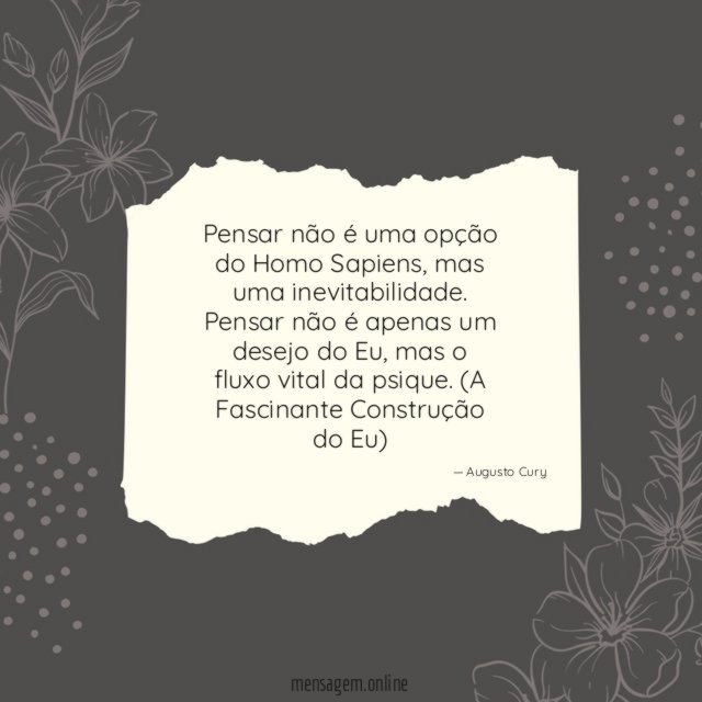 Pensar não é uma opção do Homo Sapiens