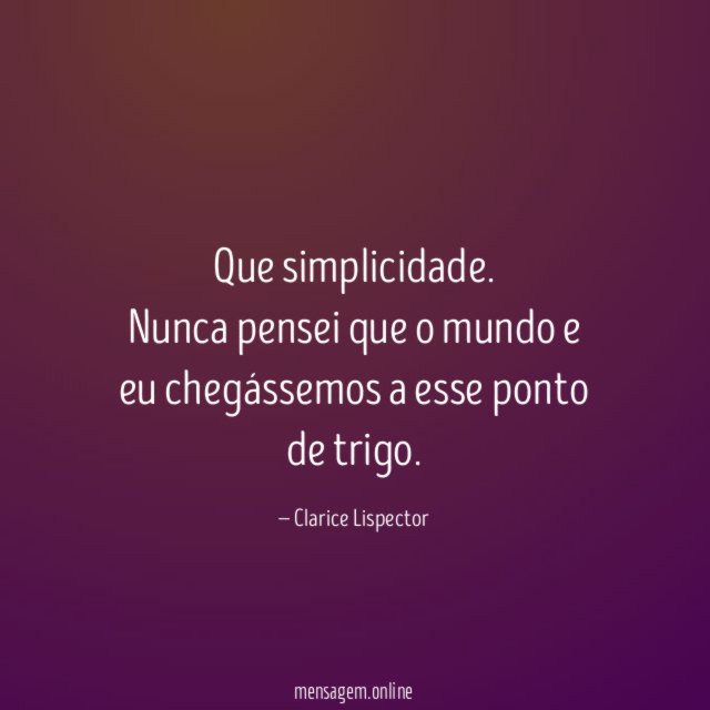 Que simplicidade