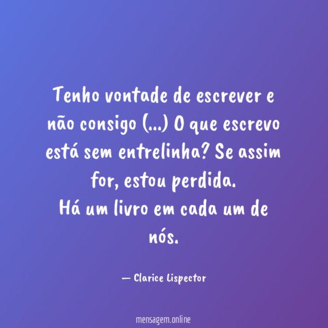 Tenho vontade de escrever e não consigo (