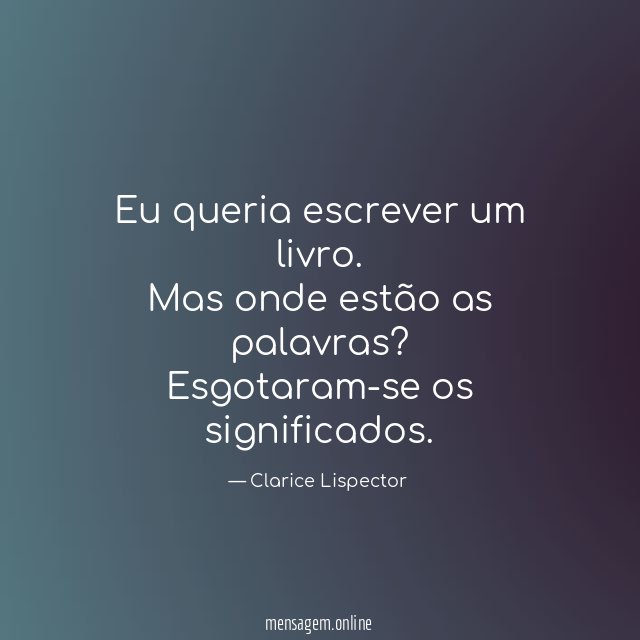 Eu queria escrever um livro