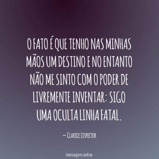 O fato é que tenho nas minhas mãos
