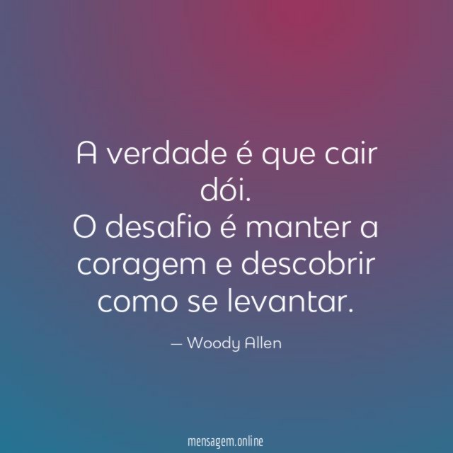 A verdade é que cair dói
