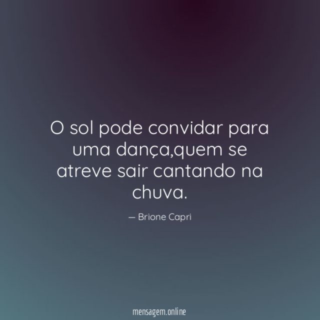 O sol pode convidar para uma dança