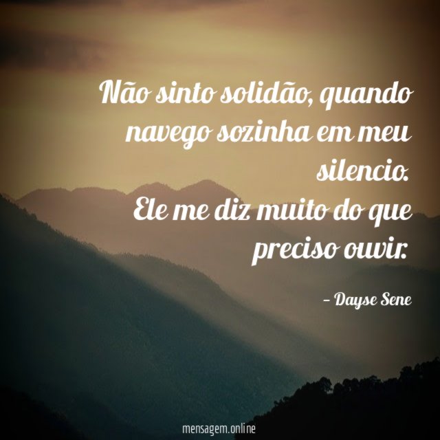 Não sinto solidão
