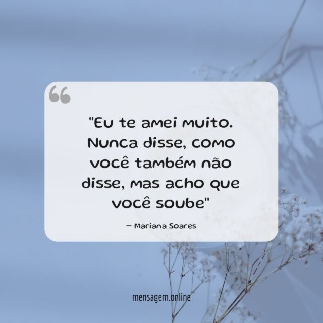 'Eu te amei muito