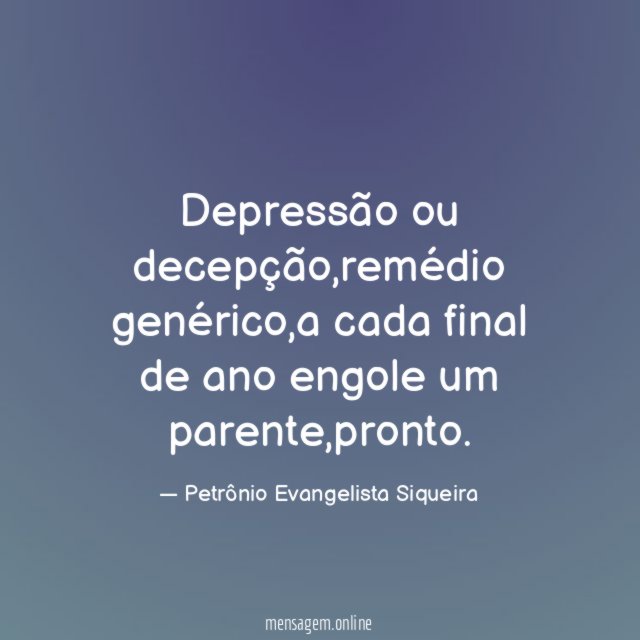 Depressão ou decepção