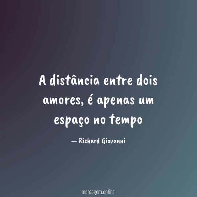 A distância entre dois amores