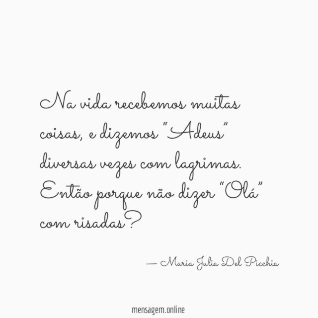 Na vida recebemos muitas coisas