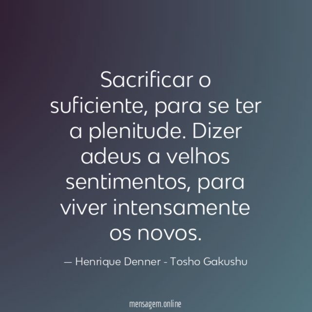 Sacrificar o suficiente