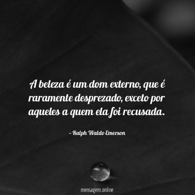 A beleza é um dom externo