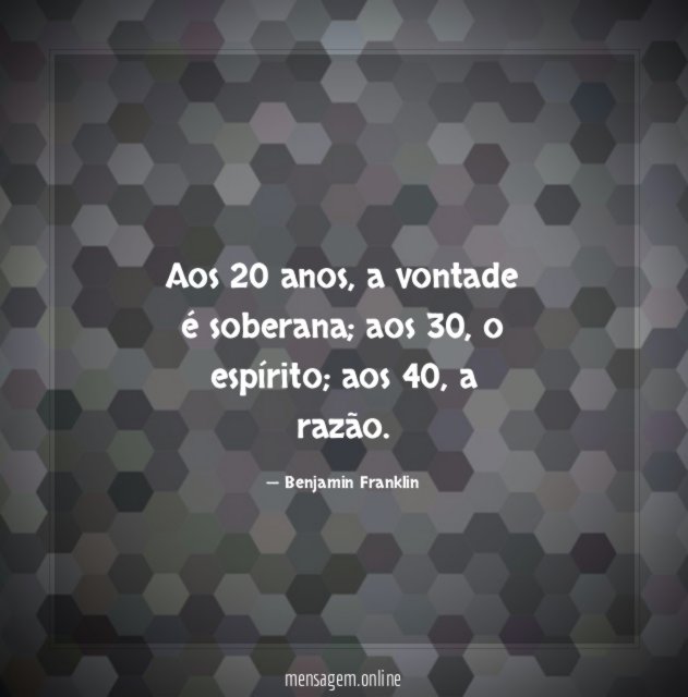 Aos 20 anos