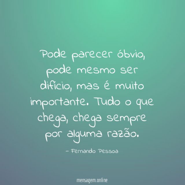 Pode parecer óbvio