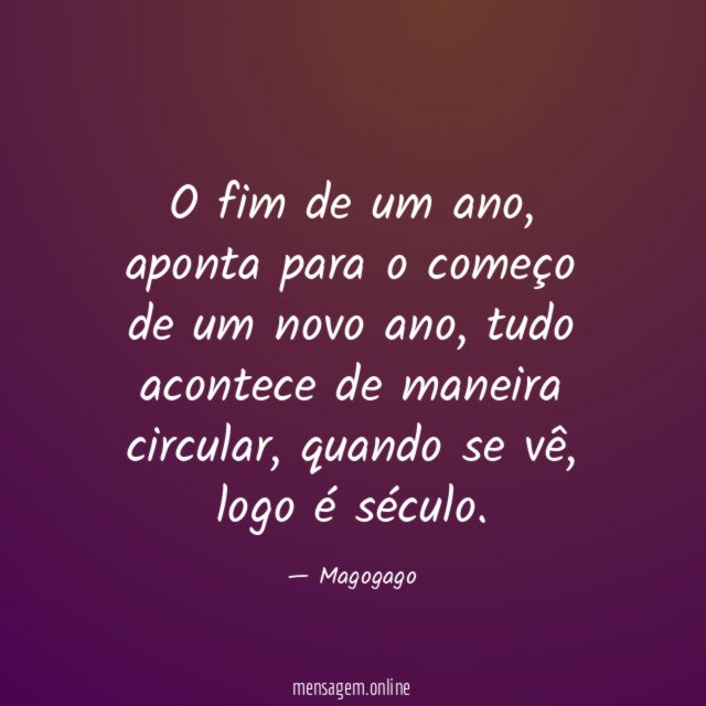 O fim de um ano