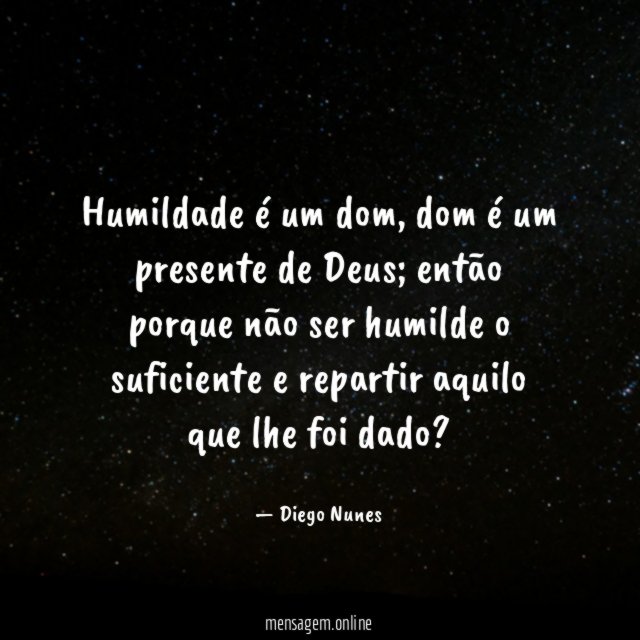 Humildade é um dom