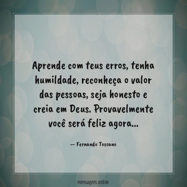 Aprende com teus erros