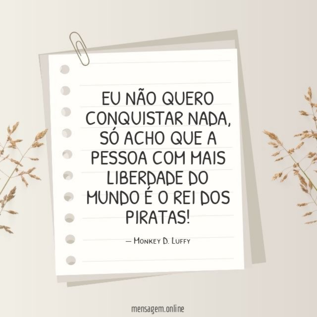 Eu não quero conquistar nada