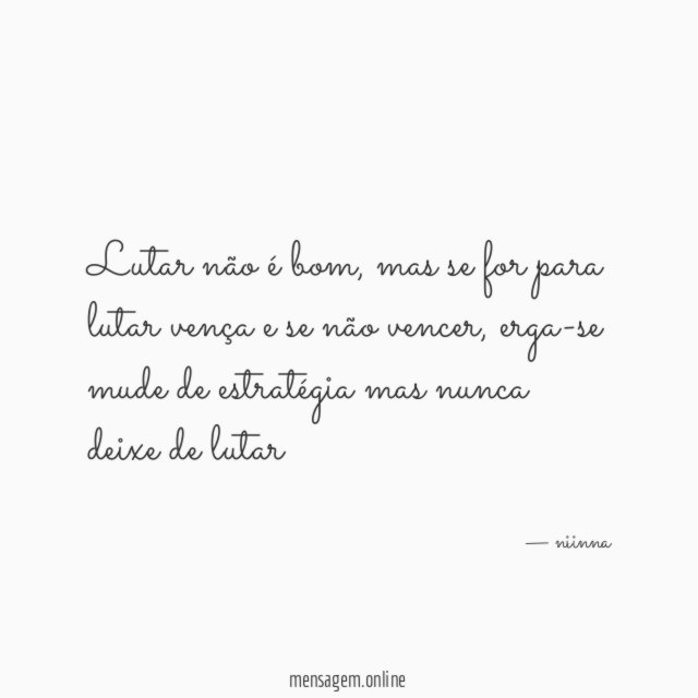 Lutar não é bom