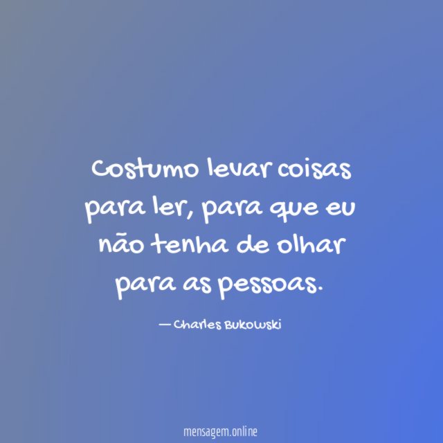 Costumo levar coisas para ler