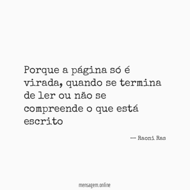 Porque a página só é virada