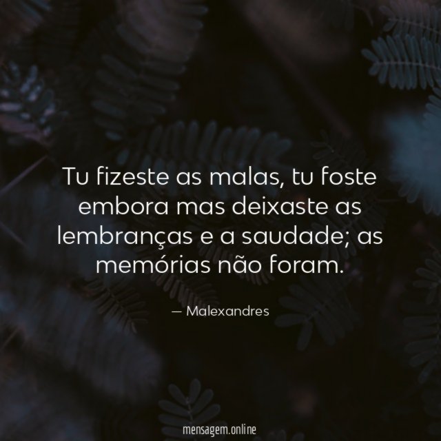 Tu fizeste as malas