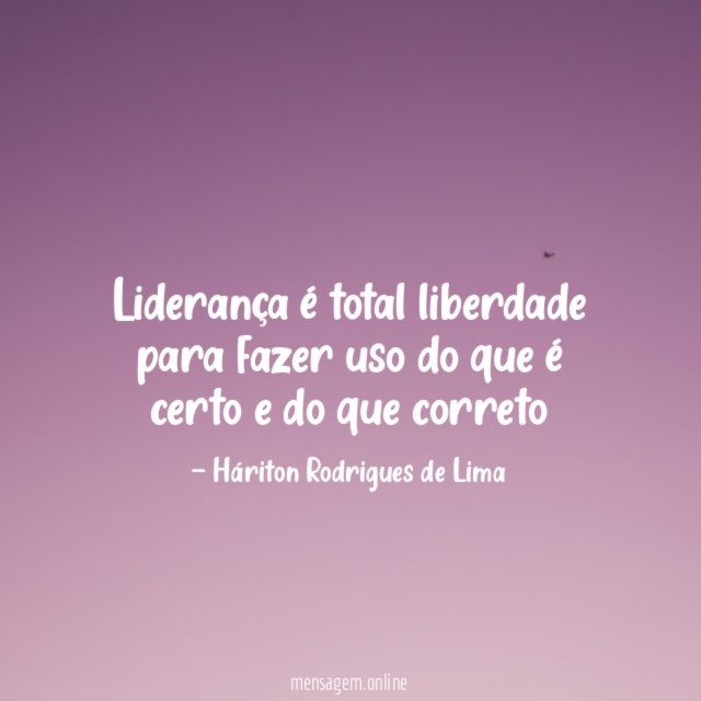 Liderança é total liberdade para fazer uso do