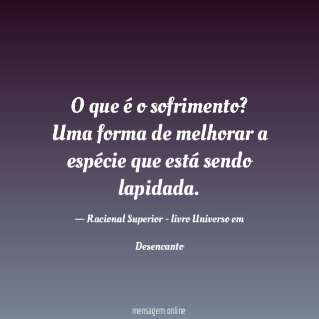 " O que é o sofrimento?