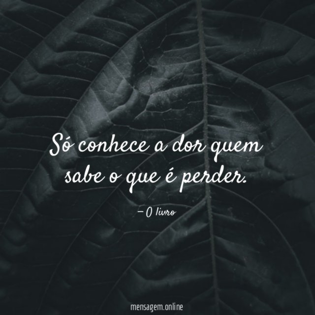 Só conhece a dor quem sabe o que é perder
