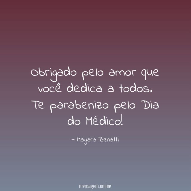 Obrigado pelo amor que você dedica a todos