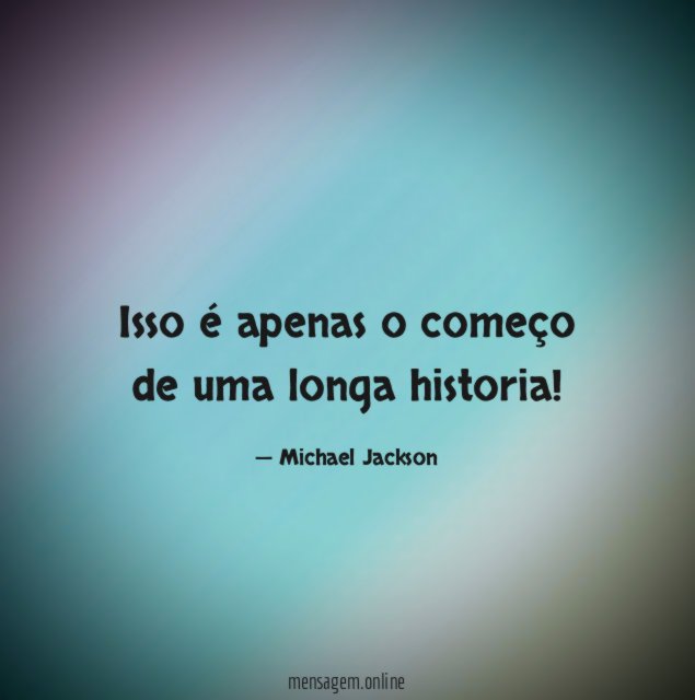 Isso é apenas o começo de uma longa historia