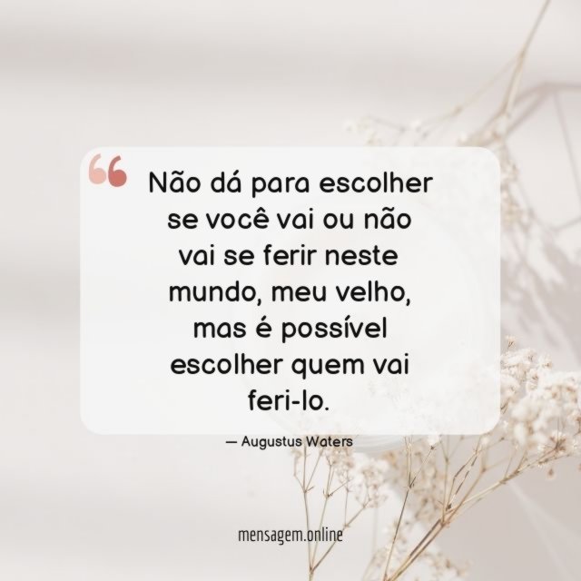 Não dá para escolher se você vai ou