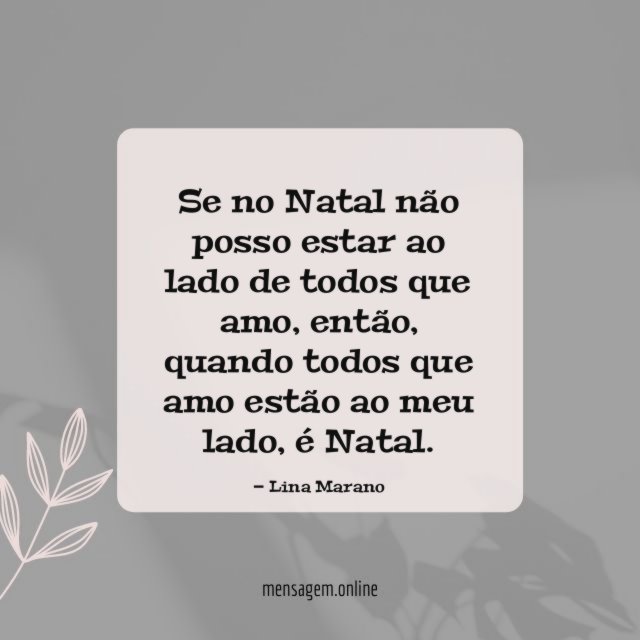 Se no Natal não posso estar ao lado