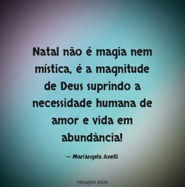 Natal não é magia nem mística