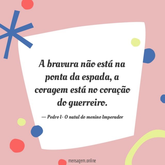 A bravura não está na ponta da espada