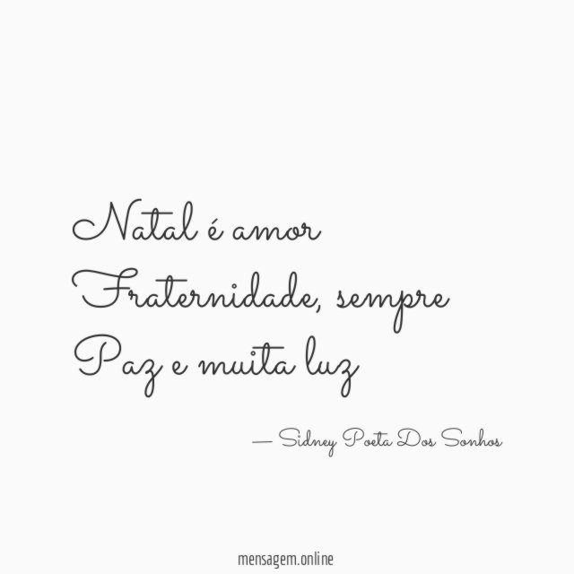 Natal é amor Fraternidade