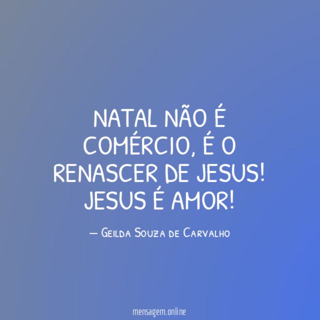 NATAL NÃO É COMÉRCIO