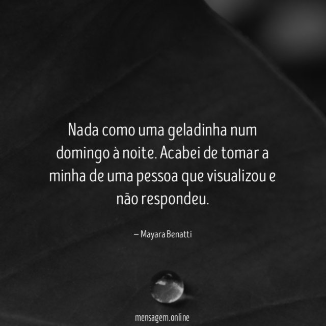 Nada como uma geladinha num domingo à noite